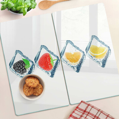 Planche à découper verre Fruits dans la glace