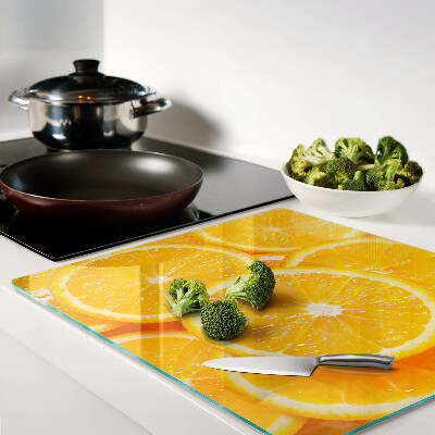 Planche à découper verre tranches d'orange