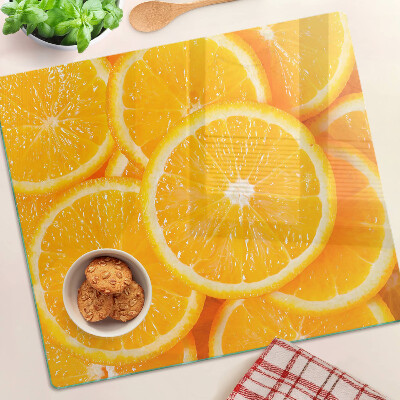 Planche à découper verre tranches d'orange