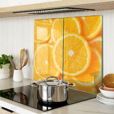 Planche à découper verre tranches d'orange