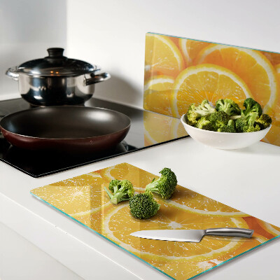 Planche à découper verre tranches d'orange