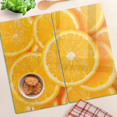 Planche à découper verre tranches d'orange