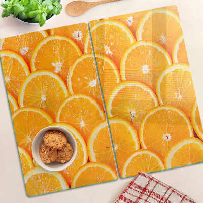 Planche à découper en verre tranches d'orange