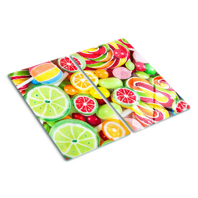 Planche à découper en verre Bonbons sucrés et fruits