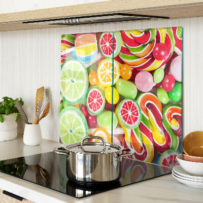 Planche à découper en verre Bonbons sucrés et fruits