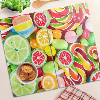 Planche à découper en verre Bonbons sucrés et fruits