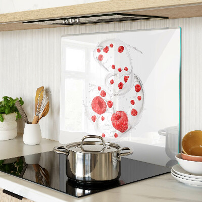 Planche à découper en verre Bulles de framboise dans l'eau