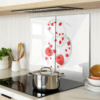 Planche à découper en verre Bulles de framboise dans l'eau