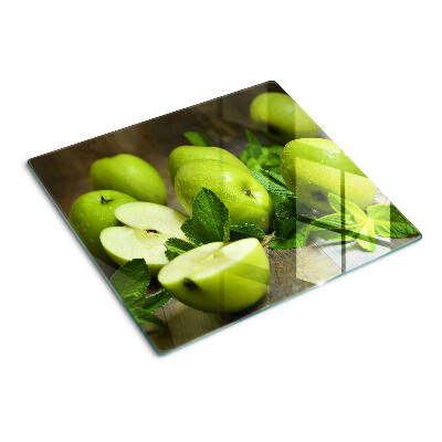 Planche à découper verre Pommes vertes à la menthe