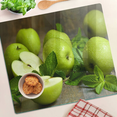 Planche à découper verre Pommes vertes à la menthe
