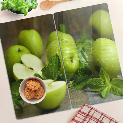 Planche à découper verre Pommes vertes à la menthe