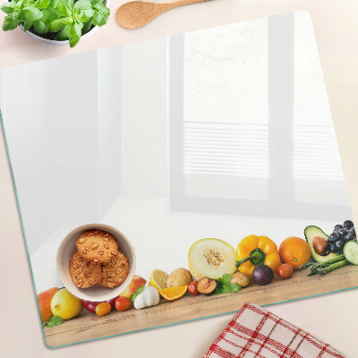Planche à découper verre Fruits sur une planche