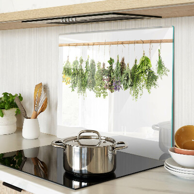 Planche à découper en verre Herbes séchées sur une ficelle