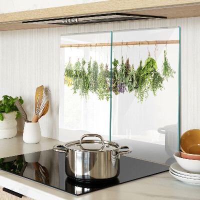 Planche à découper en verre Herbes séchées sur une ficelle
