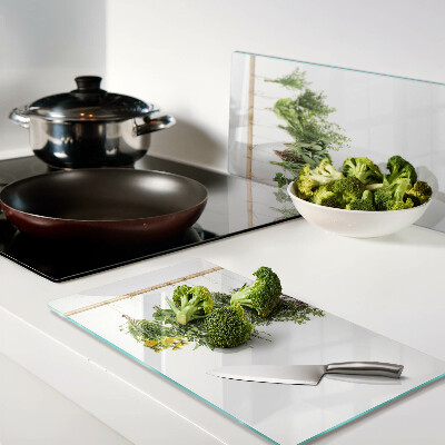 Planche à découper en verre Herbes séchées sur une ficelle