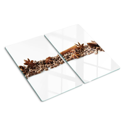 Planche à découper verre Épices et grains de café