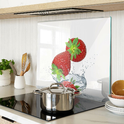 Planche à découper en verre Fraises à l'eau