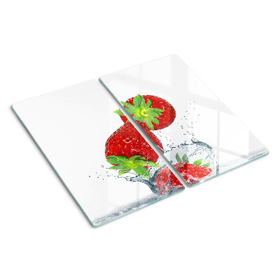 Planche à découper en verre Fraises à l'eau