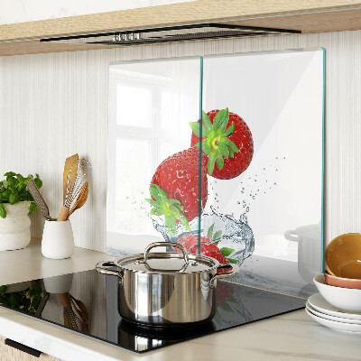 Planche à découper en verre Fraises à l'eau