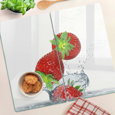 Planche à découper en verre Fraises à l'eau