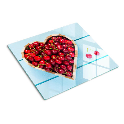 Planche à découper verre Cerises au coeur