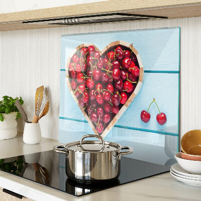 Planche à découper verre Cerises au coeur