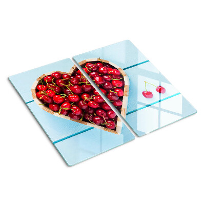 Planche à découper verre Cerises au coeur