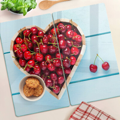 Planche à découper verre Cerises au coeur