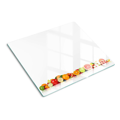 Planche à découper verre Agrumes aux couleurs pastel