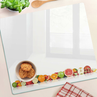 Planche à découper verre Agrumes aux couleurs pastel