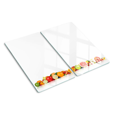 Planche à découper verre Agrumes aux couleurs pastel