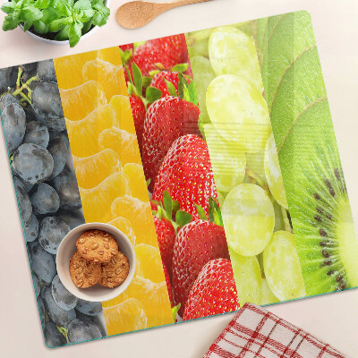Planche à découper verre Fruits rayés