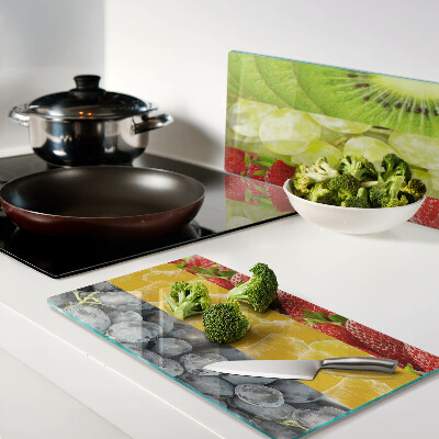 Planche à découper verre Fruits rayés