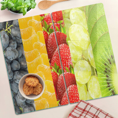 Planche à découper verre Fruits rayés