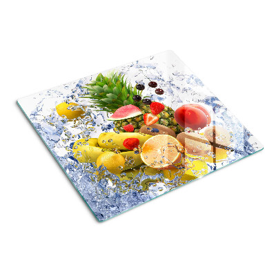 Planche à découper en verre Fruits dans l'eau