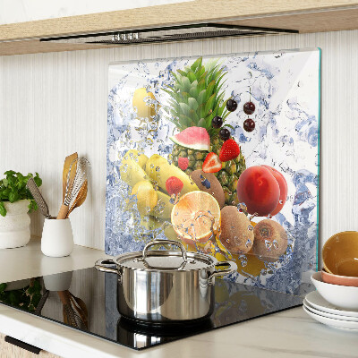 Planche à découper en verre Fruits dans l'eau