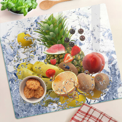 Planche à découper en verre Fruits dans l'eau