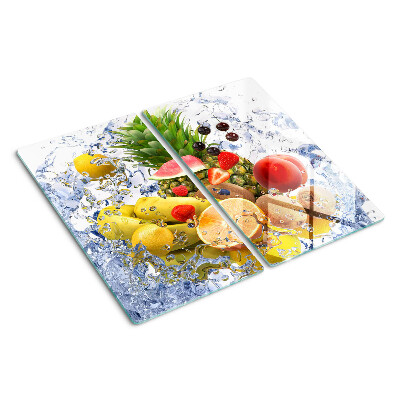 Planche à découper en verre Fruits dans l'eau