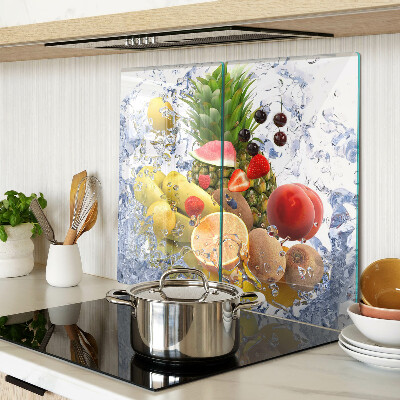 Planche à découper en verre Fruits dans l'eau
