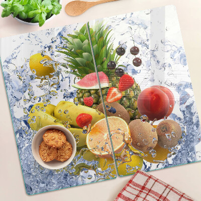 Planche à découper en verre Fruits dans l'eau