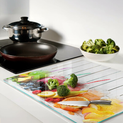 Planche à découper verre Cocktails de fruits avec additifs