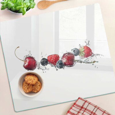 Planche à découper en verre Fruits dans l'eau