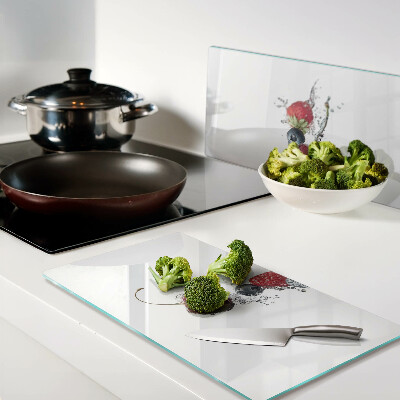 Planche à découper en verre Fruits dans l'eau