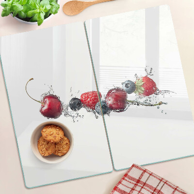 Planche à découper en verre Fruits dans l'eau