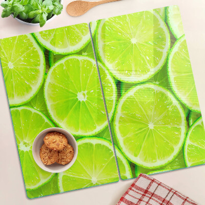 Planche à découper verre tranches de citron vert