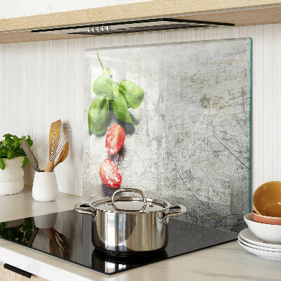 Planche à découper en verre Tomates au basilic et au sel