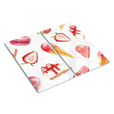 Planche à découper verre Glace et fraises