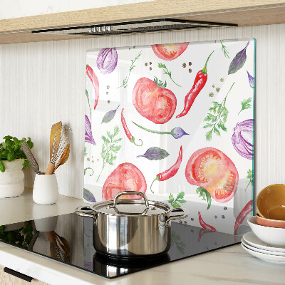 Planche à découper verre Accents végétaux à l'aquarelle
