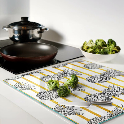 Planche à découper en verre Ananas en lanières