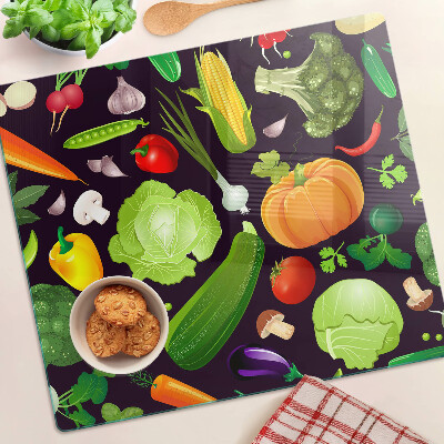 Planche à découper verre Légumes et herbes